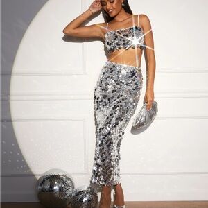 Vici Silver Sequin Set